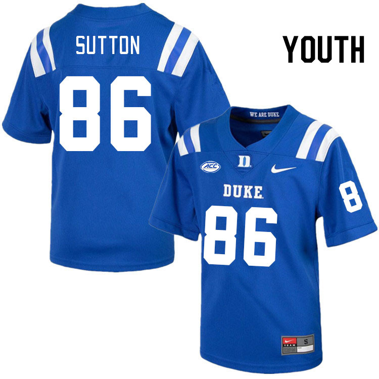 Youth #86 Hayes Sutton Duke Blue Devils College Football Jerseys Stitched Sale-Royal
